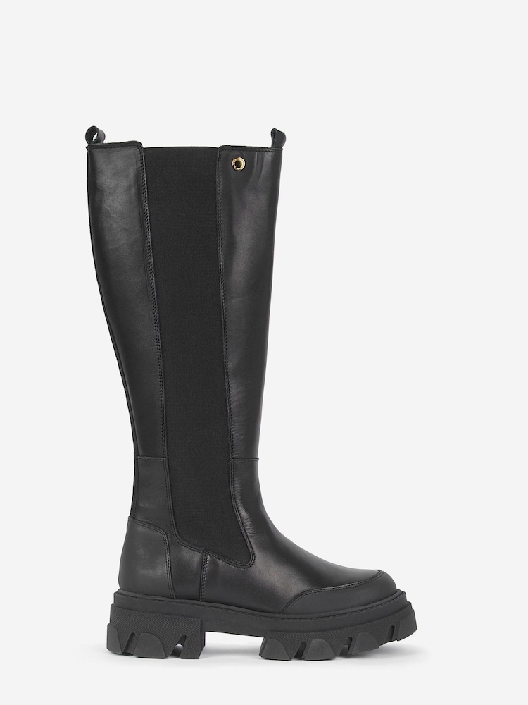 Barbour® International Parson Knee High Platform Black Boots - Image 1 of 5