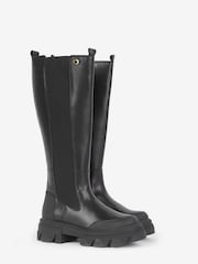 Barbour® International Parson Knee High Platform Black Boots - Image 2 of 5