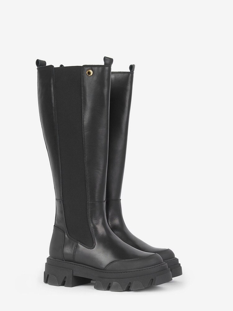 Barbour® International Parson Knee High Platform Black Boots - Image 2 of 5