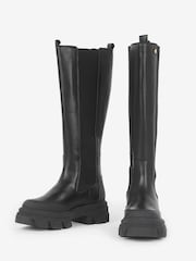 Barbour® International Parson Knee High Platform Black Boots - Image 3 of 5