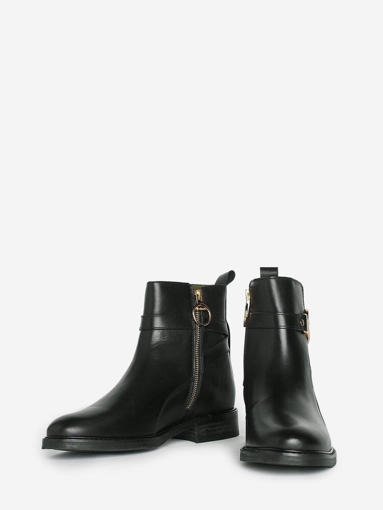 Barbour® Black Warwick Strap Detail Ankle Boots - Image 2 of 4