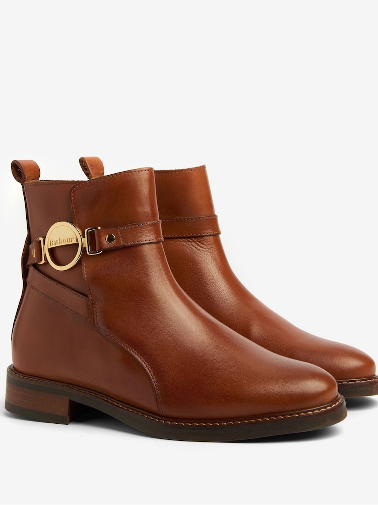 Barbour® Brown Warwick Strap Detail Ankle Boots - Image 2 of 6 Barbour® Brown Warwick Strap Detail Ankle Boots - Image 2 of 6