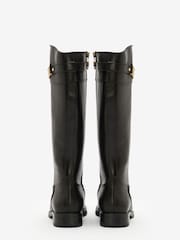 Barbour® Black Calmsden Buckle Detail Knee High Boots - Image 4 of 9