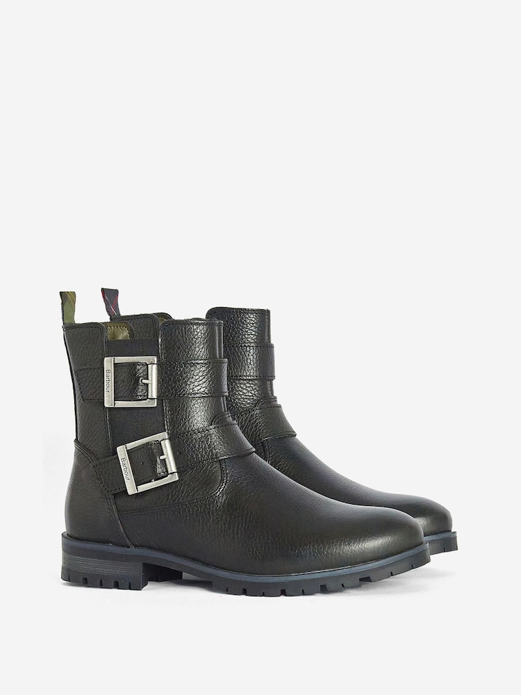 Barbour® Black Marina Double Buckle Ankle Boots - Image 2 of 3
