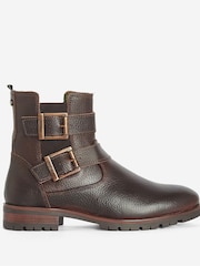Barbour® Dark Brown Marina Double Buckle Ankle Boots - Image 1 of 8