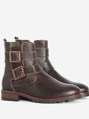 Barbour® Dark Brown Marina Double Buckle Ankle Boots - Image 2 of 8