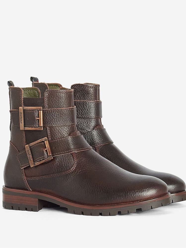 Barbour® Dark Brown Marina Double Buckle Ankle Boots - Image 2 of 8