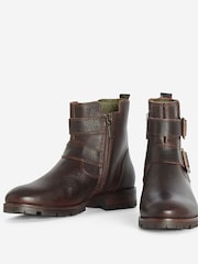 Barbour® Dark Brown Marina Double Buckle Ankle Boots - Image 3 of 8