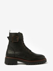 Barbour® Black Heidi Lace-Up Biker Boots - Image 5 of 9