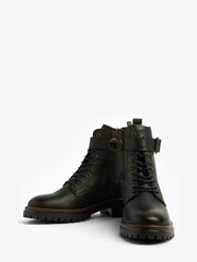 Barbour® Black Heidi Lace-Up Biker Boots - Image 6 of 9
