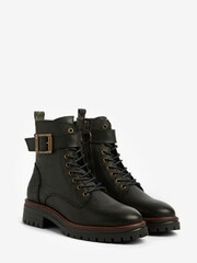 Barbour® Black Heidi Lace-Up Biker Boots - Image 7 of 9