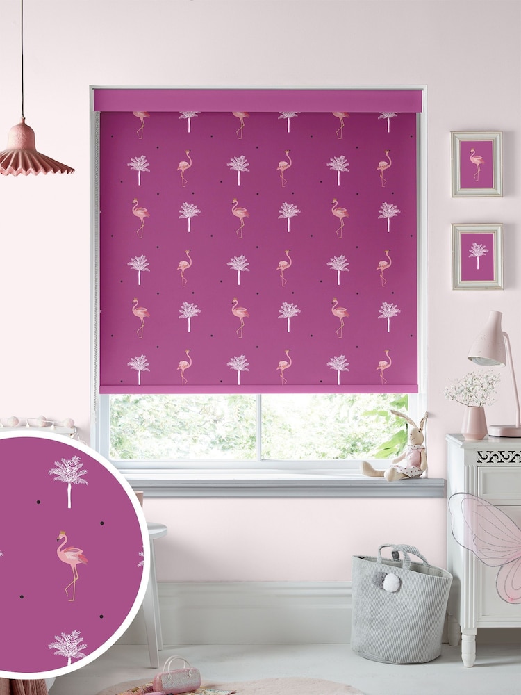 Sara Miller Pink Flamingo Made to Measue Roller Blinds - Image 1 of 5