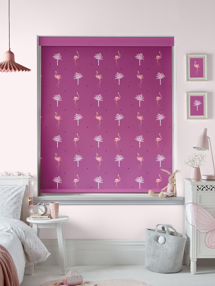 Sara Miller Pink Flamingo Made to Measue Roller Blinds - Image 2 of 5