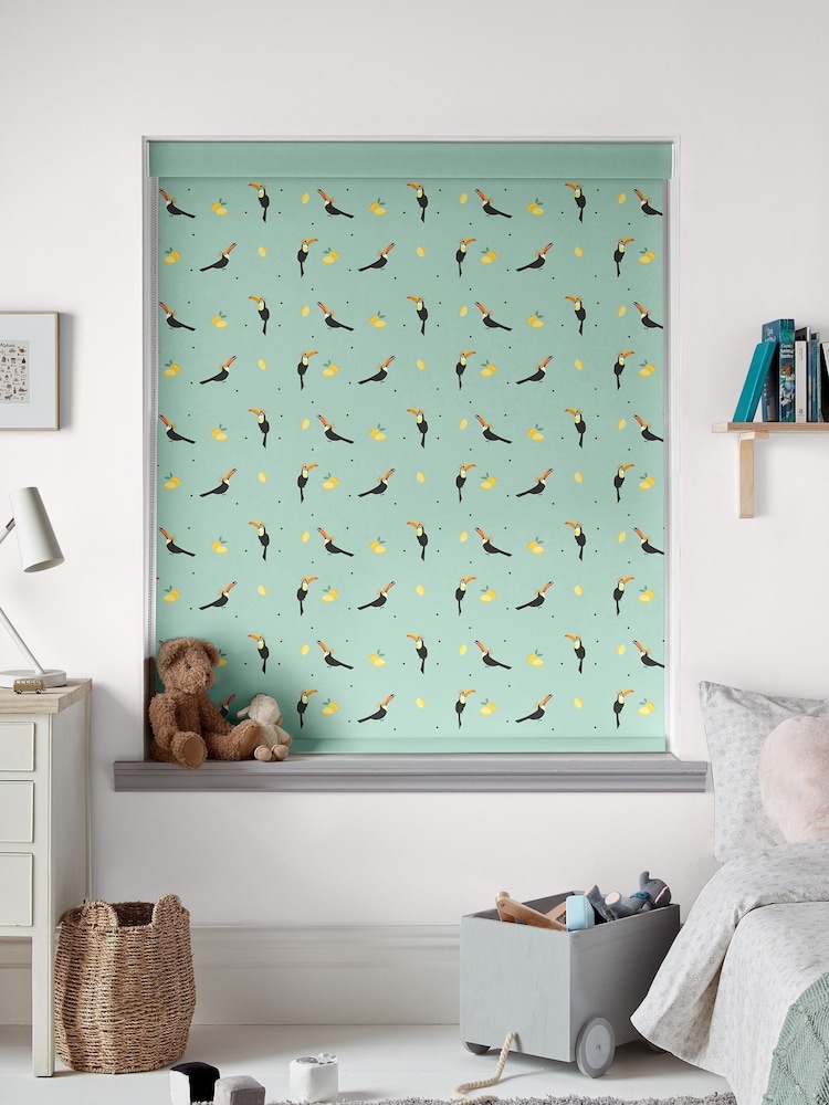 Sara Miller Aqua Toucans Made to Measure Roller Blinds - Image 2 of 6