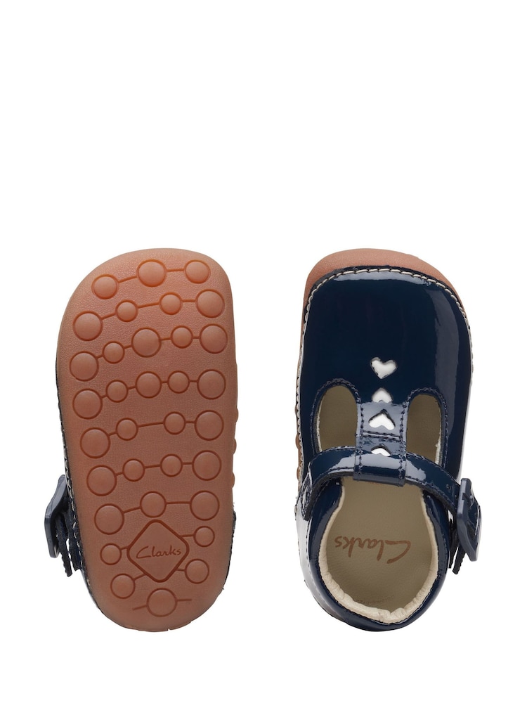 Clarks Blue Multi Fit Patent Tiny Beat Toddler Shoes - Image 7 of 7