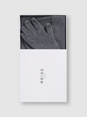Reiss Charcoal Chesterfield Gs Merino Wool Hat, Scarf, and Gloves Set - Image 1 of 7