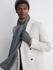 Reiss Charcoal Chesterfield Gs Merino Wool Hat, Scarf, and Gloves Set - Image 3 of 7