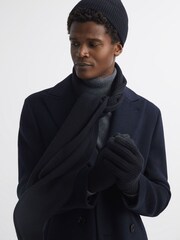 Reiss Navy Chesterfield Gs Merino Wool Hat, Scarf, and Gloves Set - Image 2 of 6