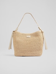LK Bennett Natural Isabella Raffia Bag - Image 1 of 4