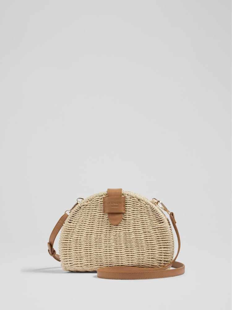 LK Bennett Natural Lorena Wicker Shoulder Bag - Image 2 of 6