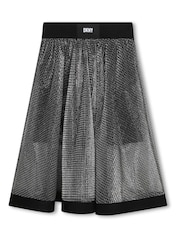 DKNY Silver Two Layered Logo Skirt - Image 1 of 3