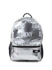DKNY Silver Metallic Logo Backpack - Image 1 of 5