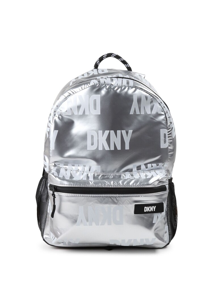 DKNY Silver Metallic Logo Backpack - Image 1 of 5
