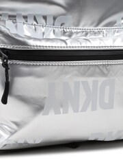DKNY Silver Metallic Logo Backpack - Image 4 of 5