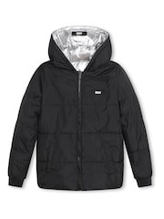 DKNY Wendbarer Steppmantel mit Logo, Silberfarben - Bild 2 von 6