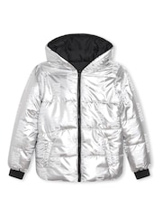 DKNY Wendbarer Steppmantel mit Logo, Silberfarben - Bild 4 von 6