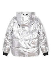 DKNY Wendbarer Steppmantel mit Logo, Silberfarben - Bild 5 von 6