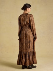 Joules Etta Tan Brown V Neck Dress - Image 2 of 8