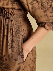 Joules Etta Tan Brown V Neck Dress - Image 5 of 8