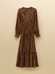 Joules Etta Tan Brown V Neck Dress - Image 8 of 8