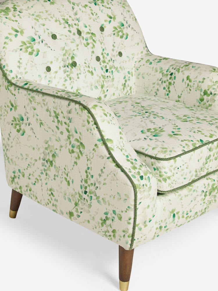 Nina Campbell Springtime Leaves Green Walton Accent Chair - Image 7 of 7