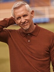 Brick Red Regular Signature Merino Long Sleeve Polo Shirt - Image 1 of 9