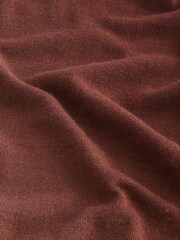 Brick Red Regular Signature Merino Long Sleeve Polo Shirt - Image 9 of 9