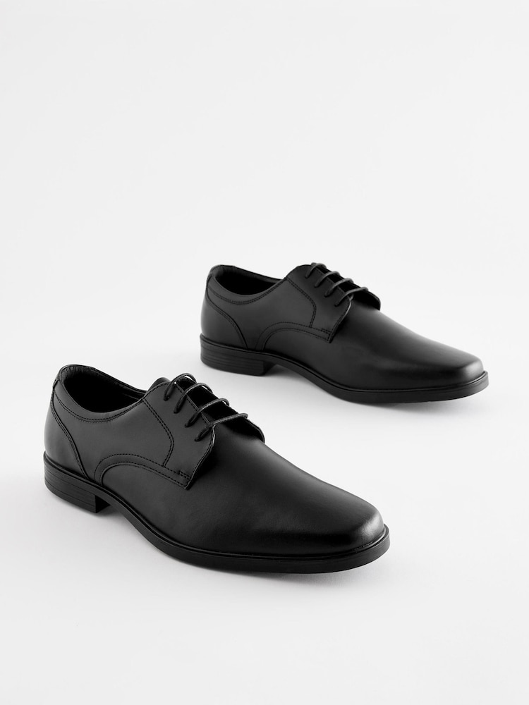 Schwarz - Weite Passform - Derby-Schuhe aus Leder - Bild 2 von 6