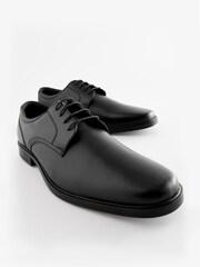 Schwarz - Weite Passform - Derby-Schuhe aus Leder - Bild 4 von 6
