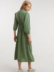 JD Williams Pistachio Zip Front Shirt Dress With Open Neck - Image 2 of 4