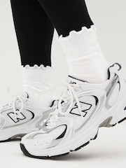 White Frill Top Cushion Sole Ankle Socks 4 Pack - Image 2 of 4