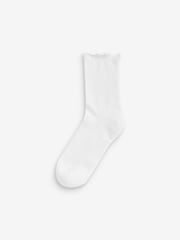 White Frill Top Cushion Sole Ankle Socks 4 Pack - Image 4 of 4