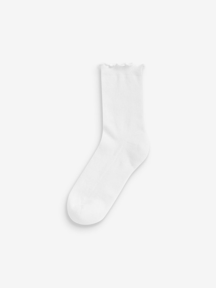 White Frill Top Cushion Sole Ankle Socks 4 Pack - Image 4 of 4