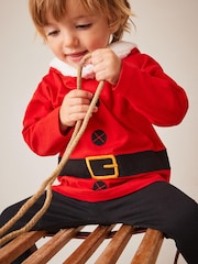Red Santa Dress Up Long Sleeve Christmas T-Shirt (3mths-7yrs) - Image 4 of 7