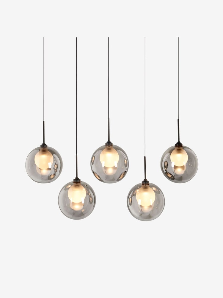 MADE.COM Smoke Grey 5 Light Linear Pendant Bar Masako Light - Image 2 of 3