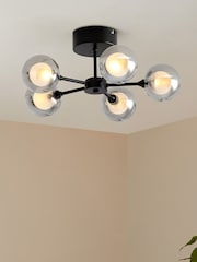 MADE.COM Smoke Grey 5 Light Flush Masako Light - Image 1 of 3