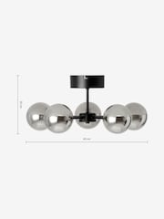 MADE.COM Smoke Grey 5 Light Flush Masako Light - Image 3 of 3