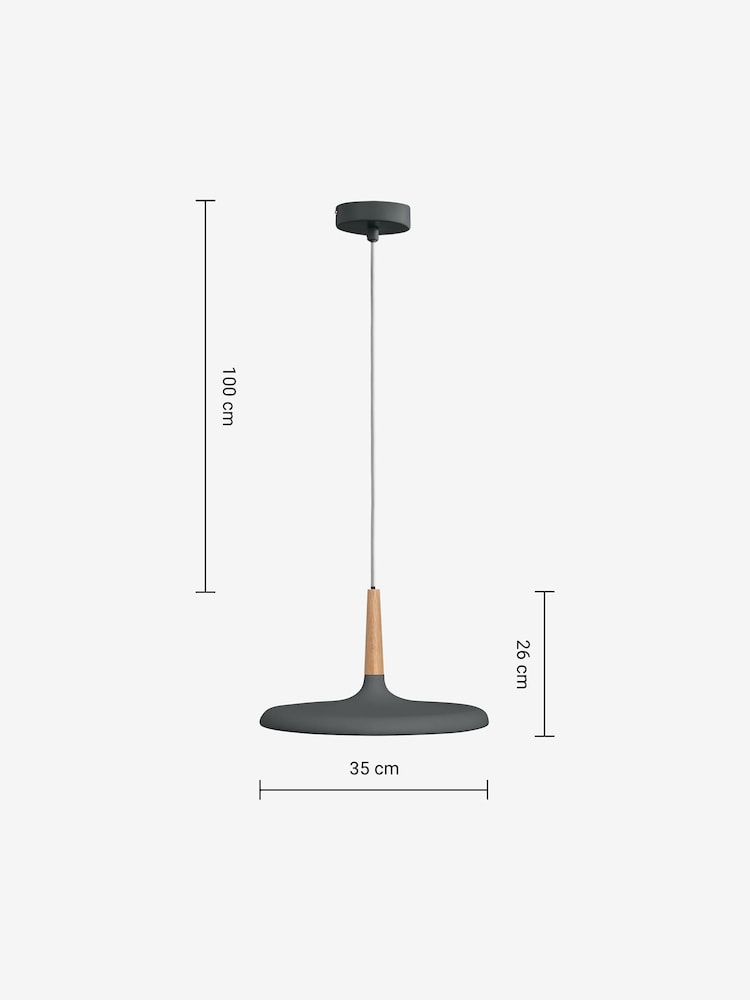 MADE.COM Grey Tina Pendant Ceiling Light - Image 7 of 7