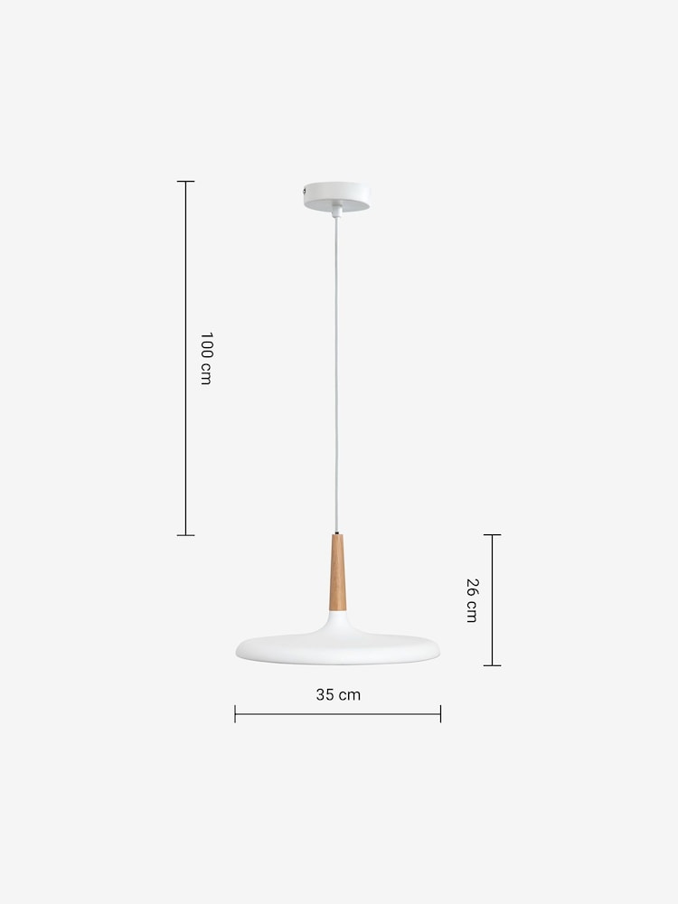 MADE.COM White Tina Pendant Ceiling Light - Image 3 of 3