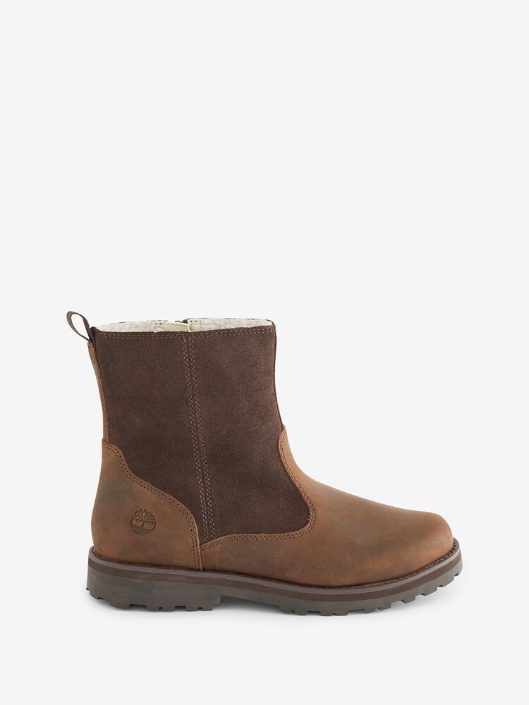 Hnědé dětské boty s hřejivou podšívkou Timberland Courma - Image 1 of 5